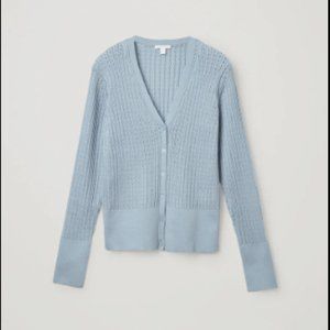 Cos light blue cardigan silk/cotton blend small